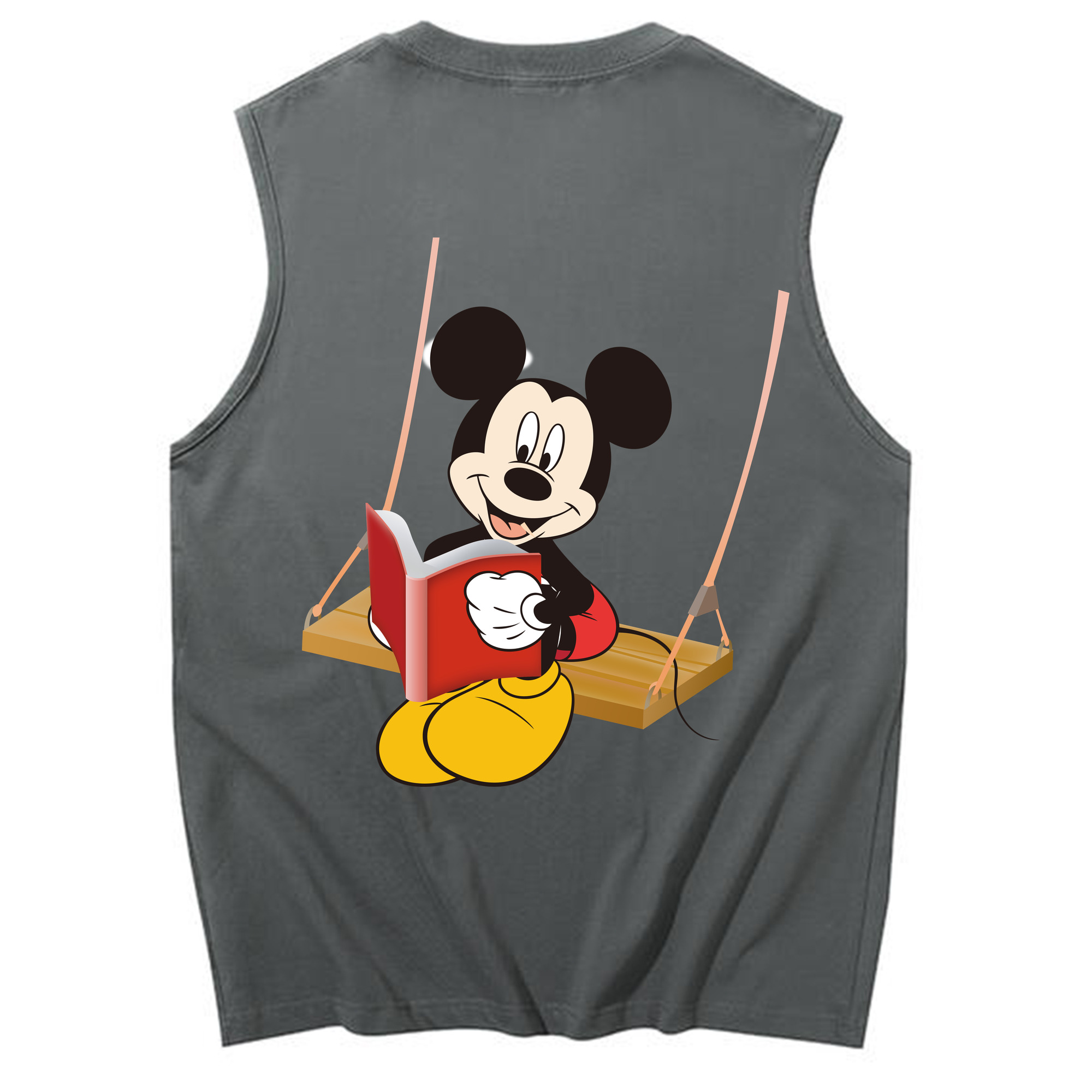 ミッキーマウス Mickey Mouse コットン100％タンクトップ（背面プリント）